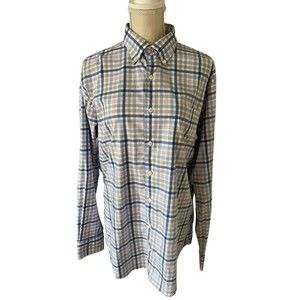 PETER MILLAR Watkins Sport‎ Shirt Cotton Stretch Mens Large Multicolor